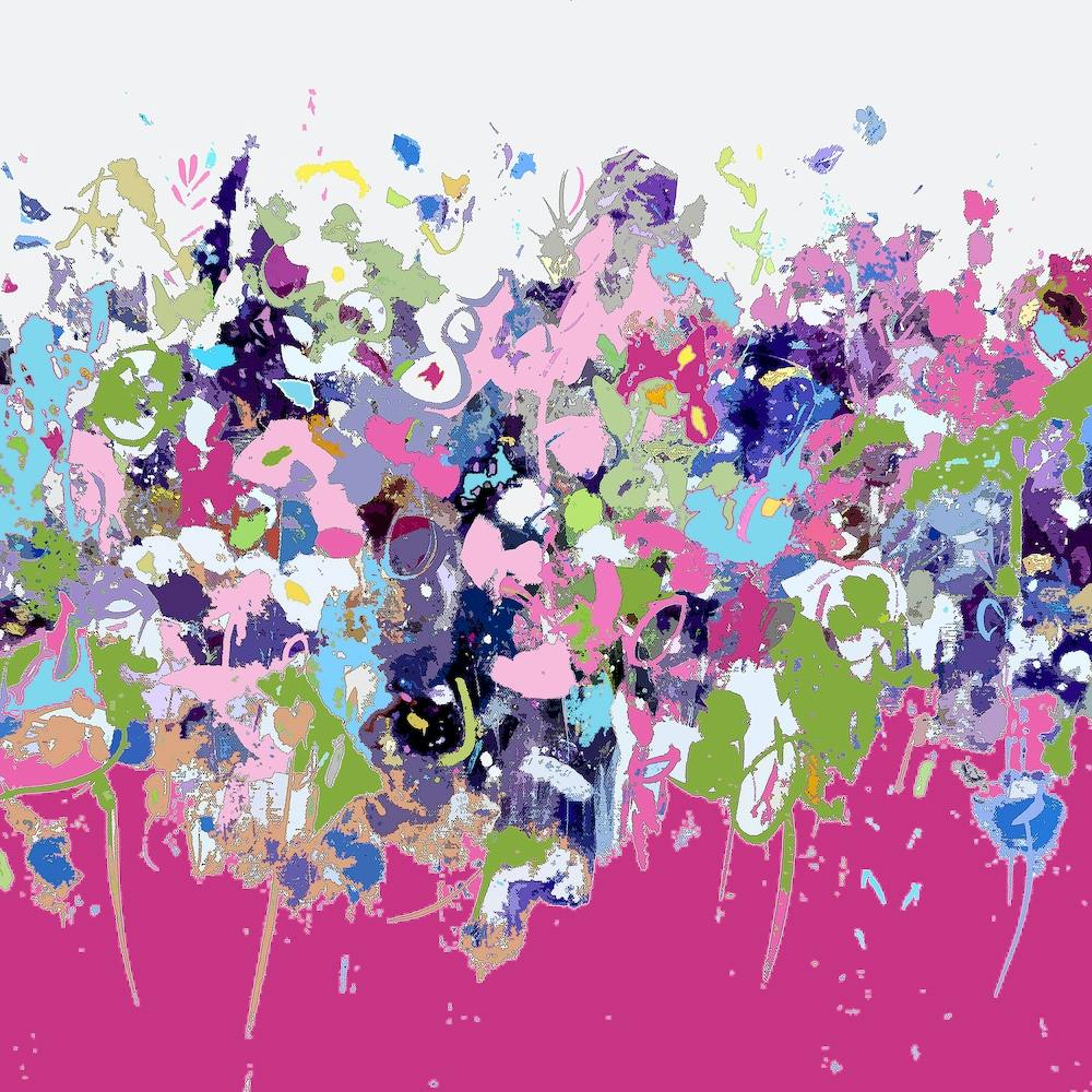 Magenta Floral Abstract Art