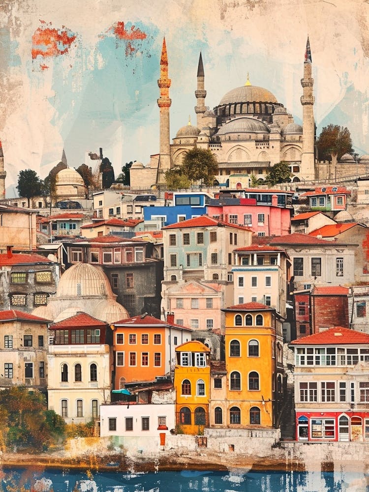 Kitsch Istanbul Skyline Painting 2