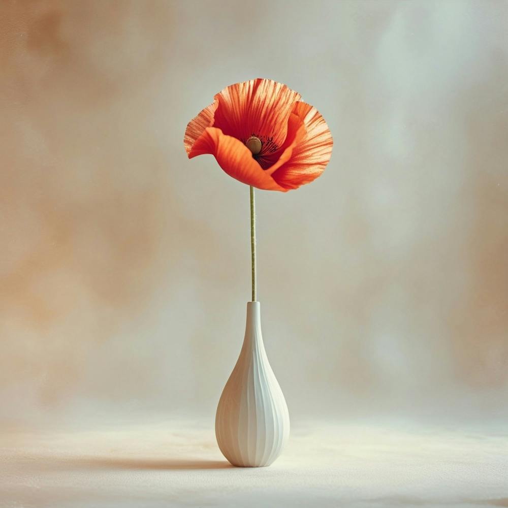 Poppy In A White Vase