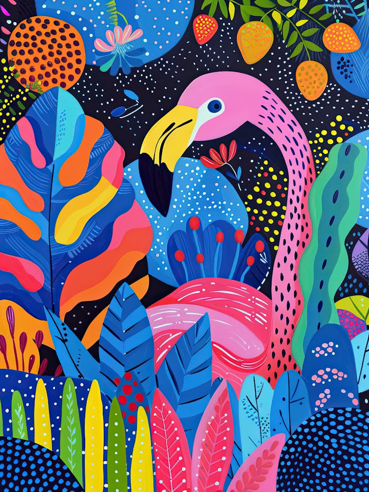 Flamingo Fantasy Matisse Style