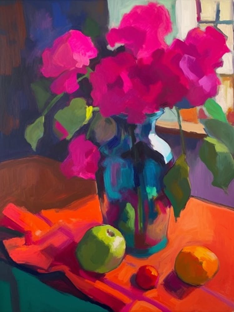 Sweet Pea With A Cat 1 Fauvist Style Painting