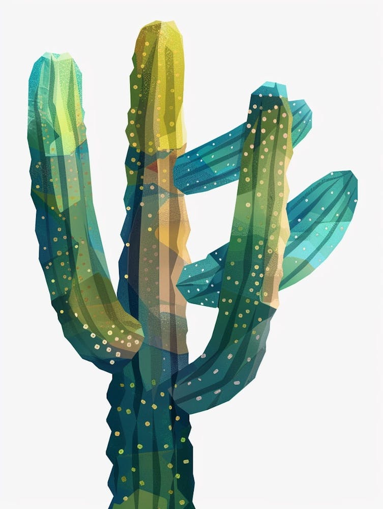 Peyote Cactus Minimalist Abstract Illustration 2