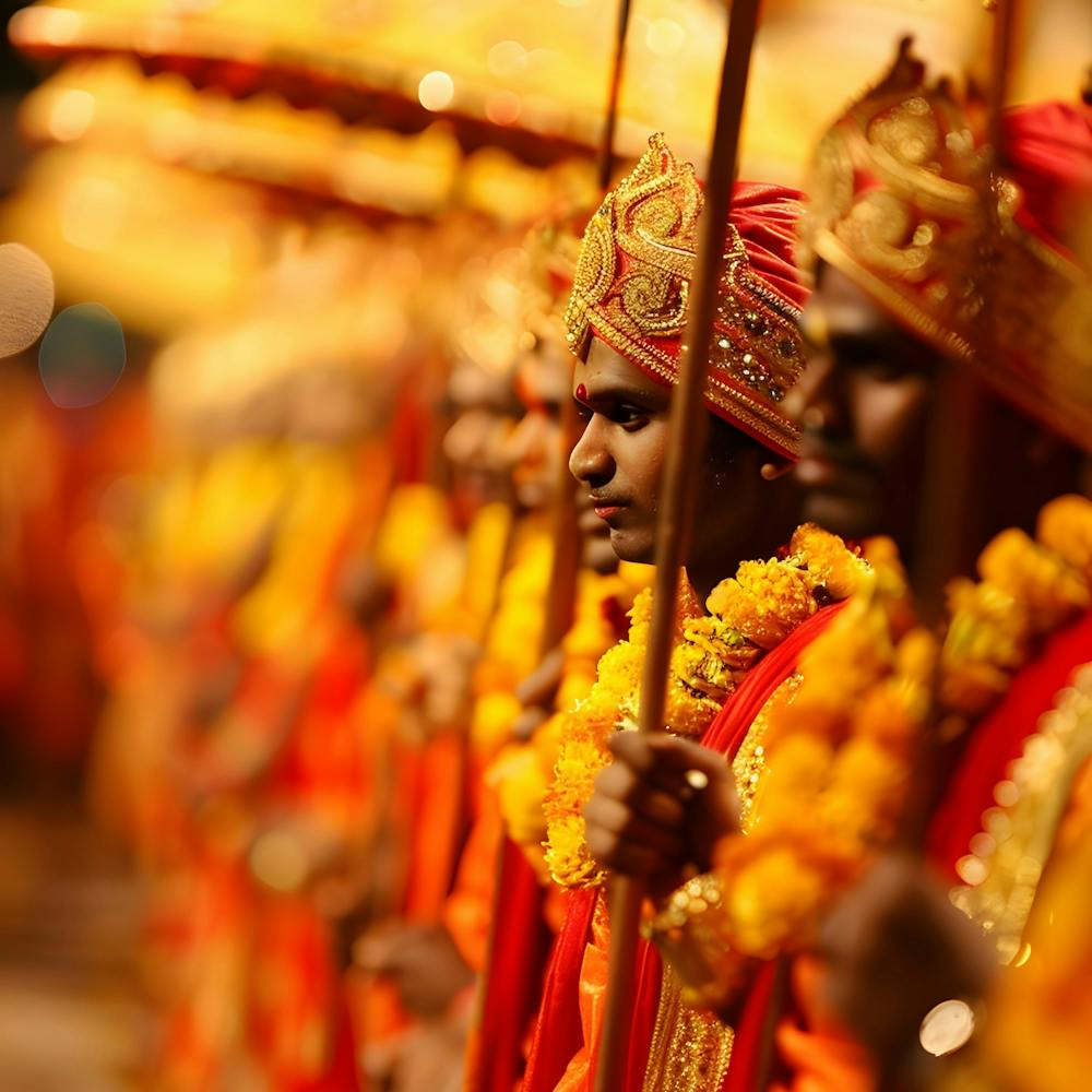 Procession Of Indian Men