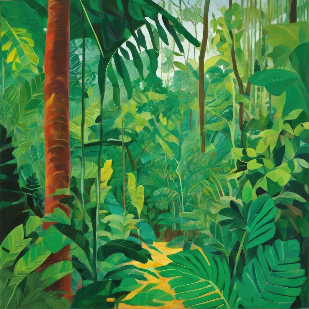 Amazon Rain Forest Series in Style of David Hockney 2