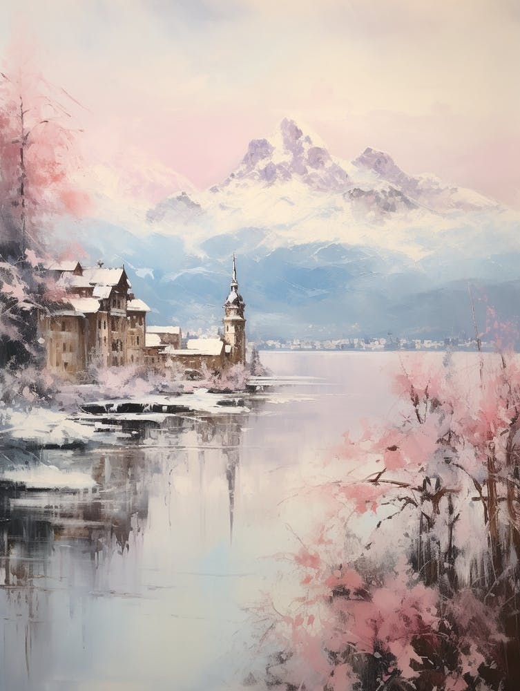 Dreamy Winter Painting Lucerne Switzerland 3