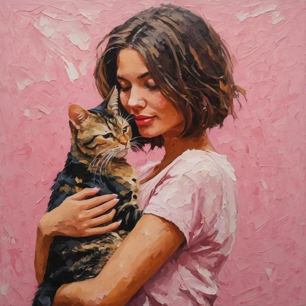 Girl With A Cat 4
