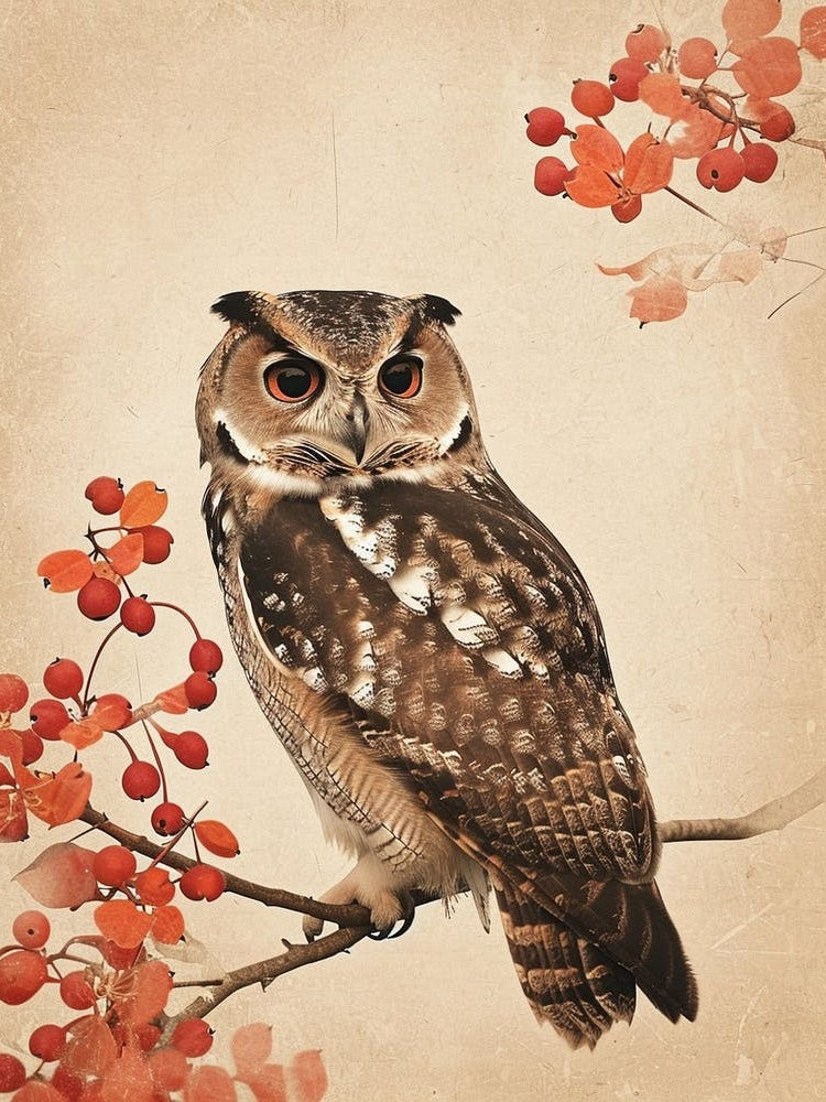 Australian Masked Owl Vintage Illustration 2