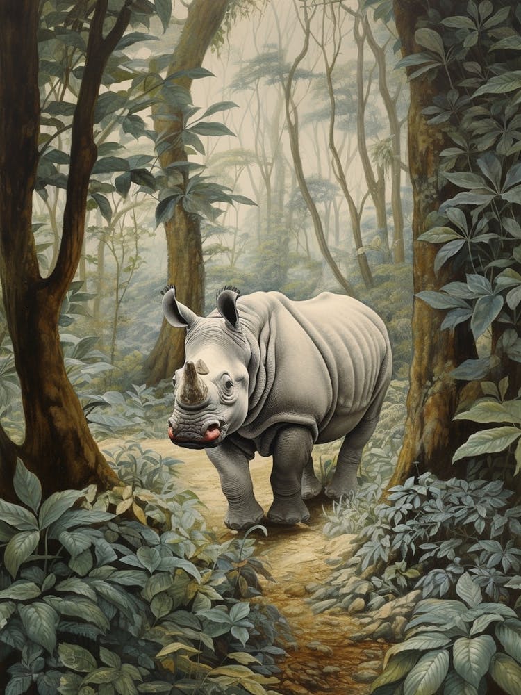 Rhino Exploring The Forest 2
