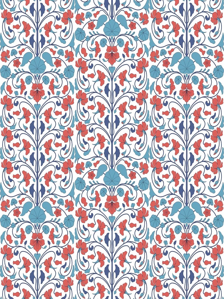 Wallpaper Pattern — Iznik Turkish pattern, floral decor 1