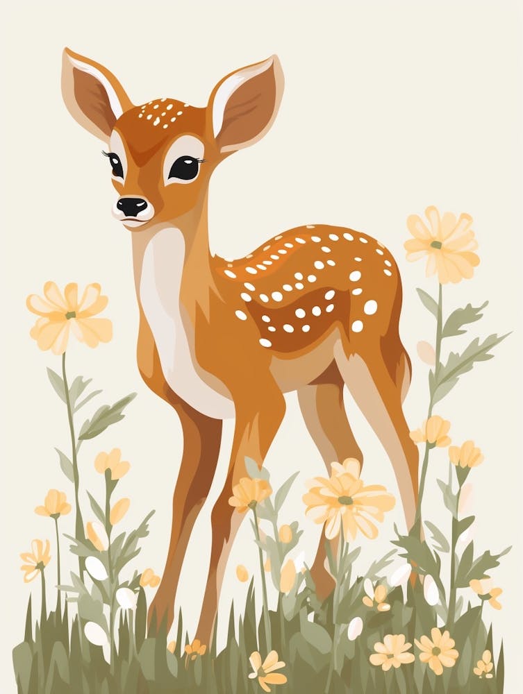Baby Animal Illustration  Deer 4
