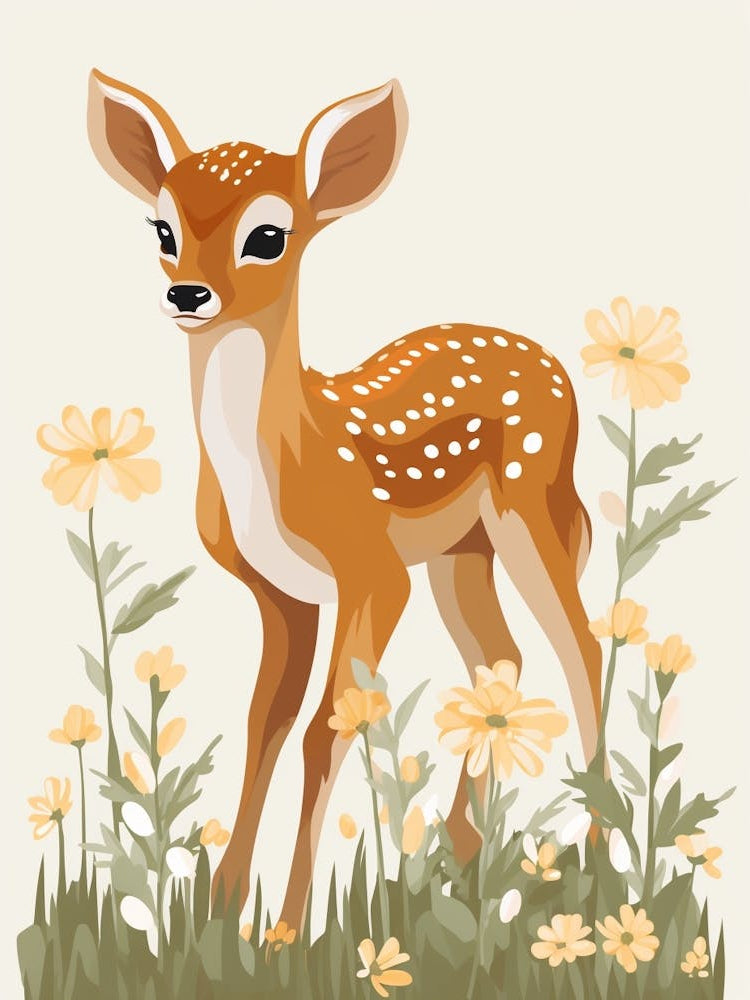 Baby Animal Illustration  Deer 4