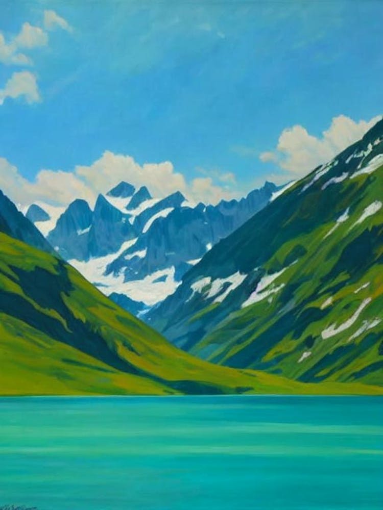 Vanoise National Park France Blue Oil Painting 2