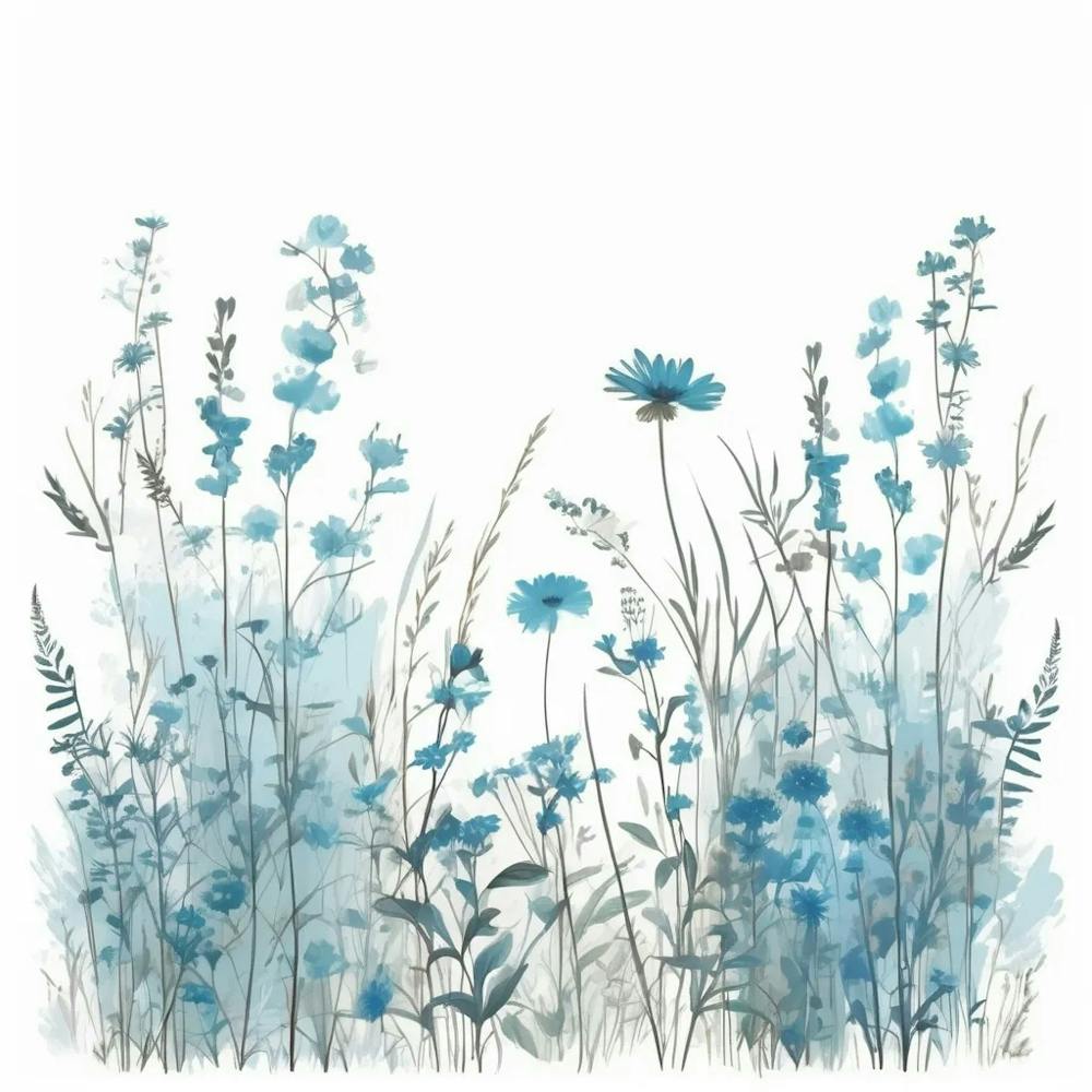 light Blue botanical wildflowers 5