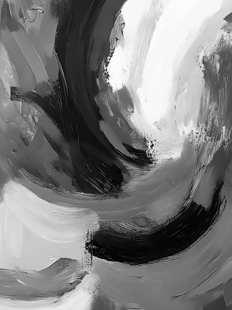 Abstract Black And White Painting 32