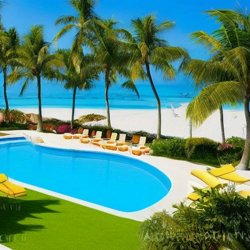 Pool With Flamingos Tropical 4