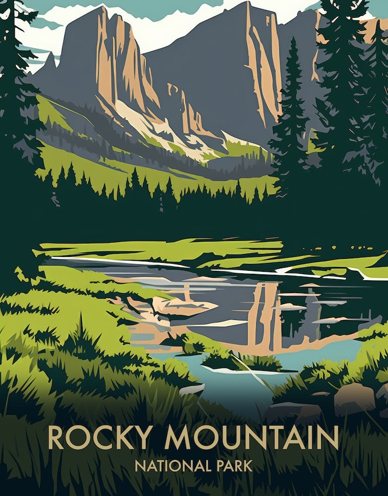 Rocky Mountain National Park Vintage Travel Poster 7