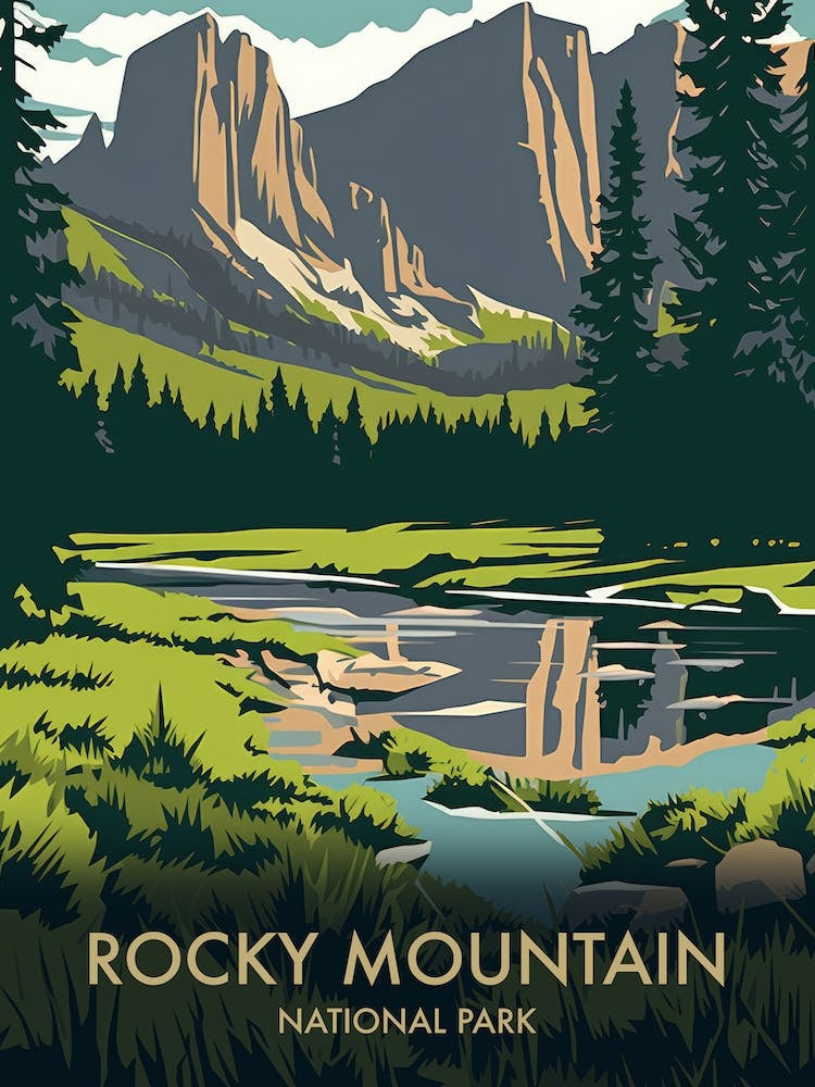 Rocky Mountain National Park Vintage Travel Poster 7