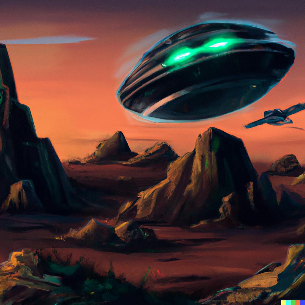 Alien-Raumschiff auf dem Mars