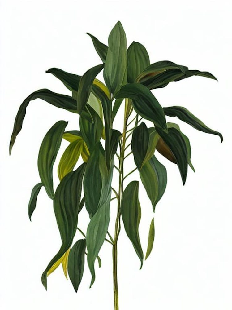 Golden Shrimp Plant (Pachystachys Lutea) Watercolor