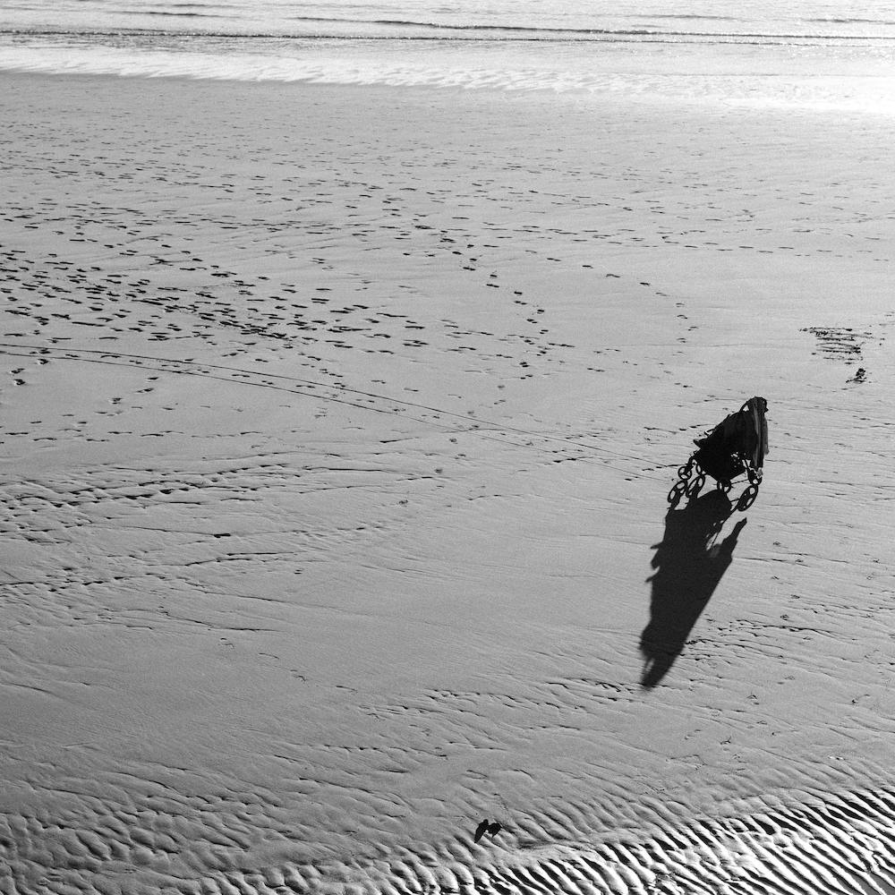 Patterns On The Beach And In The Sand, Black And White St Sebastian, Spain Square
