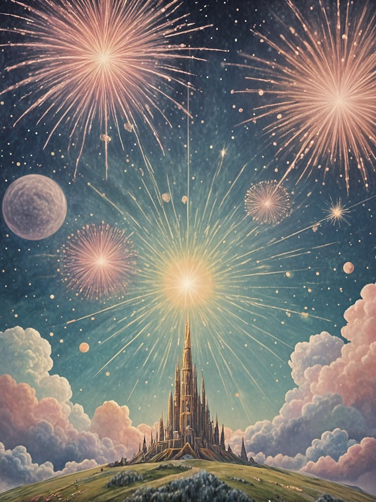 Castle With Fireworks