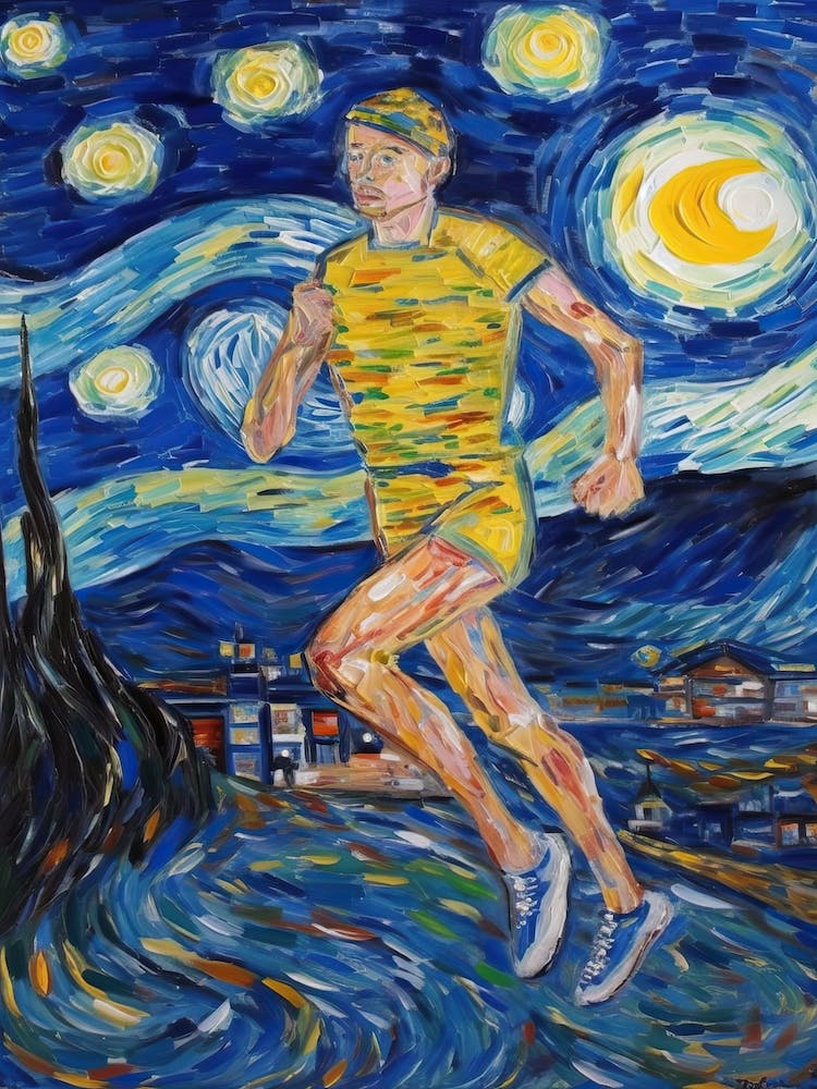 Triathlon In The Style Of Van Gogh1