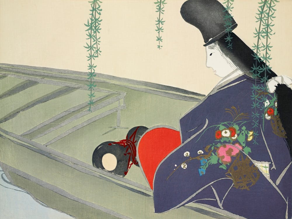 Boat From Momoyogusa –Flowers Of A Hundred Generations (1909), Kamisaka Sekka