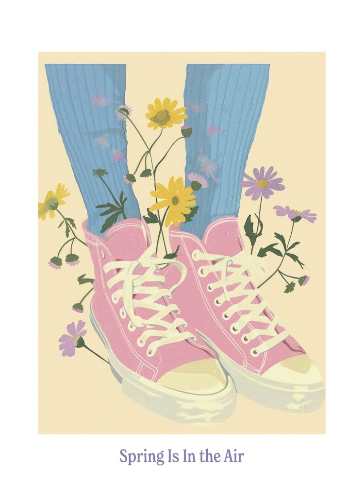 Spring In In The Air Pink Shoes And Wild Flowers 5