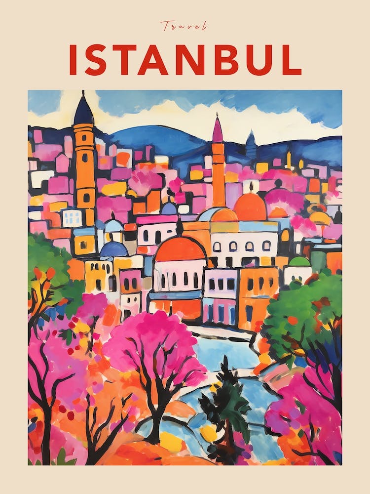 Istanbul Turkey 4 Fauvist Travel Poster