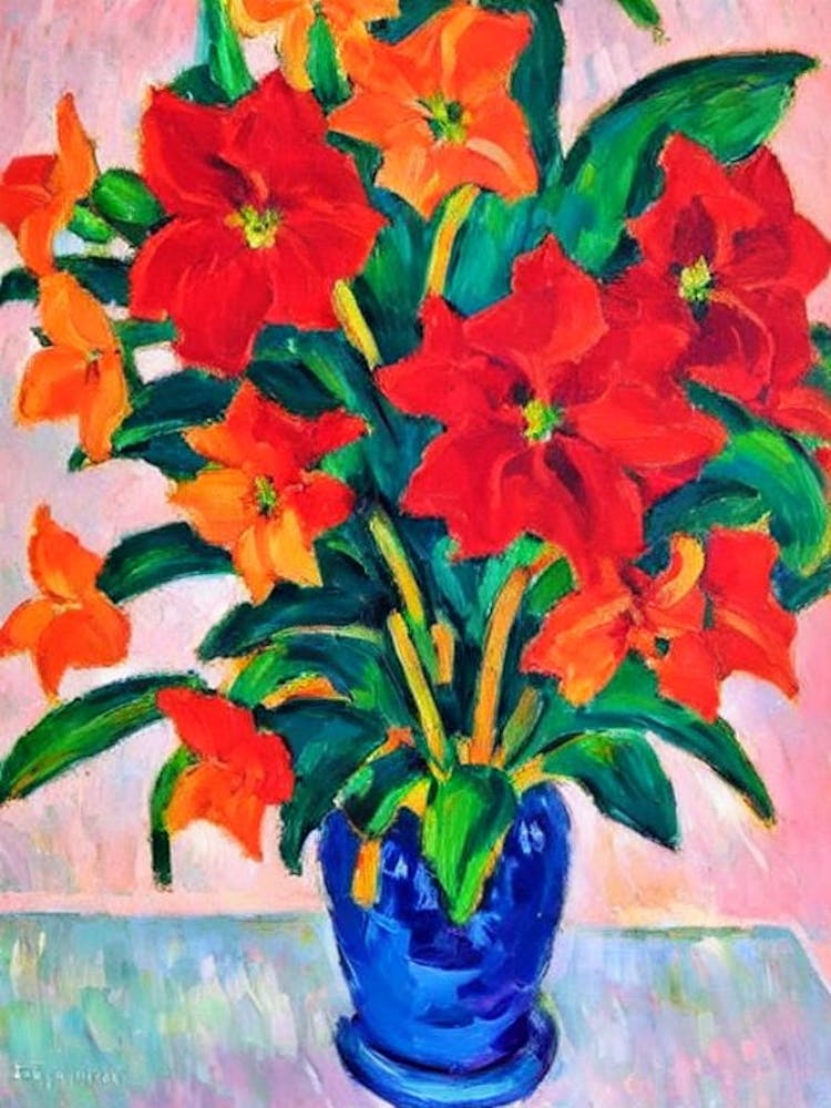 Amaryllis Floral Abstract Block Colour 2 Flower