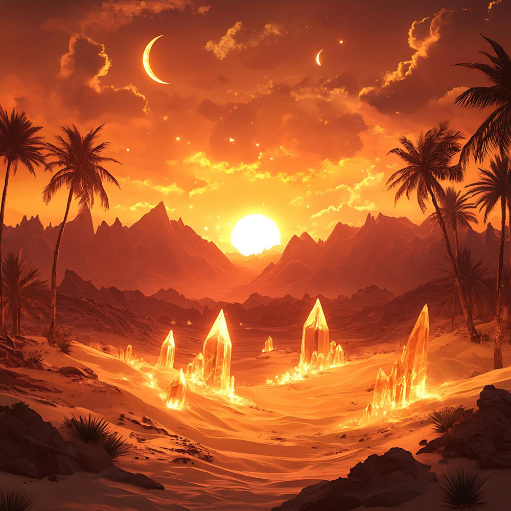 Desert Landscape With Crystals