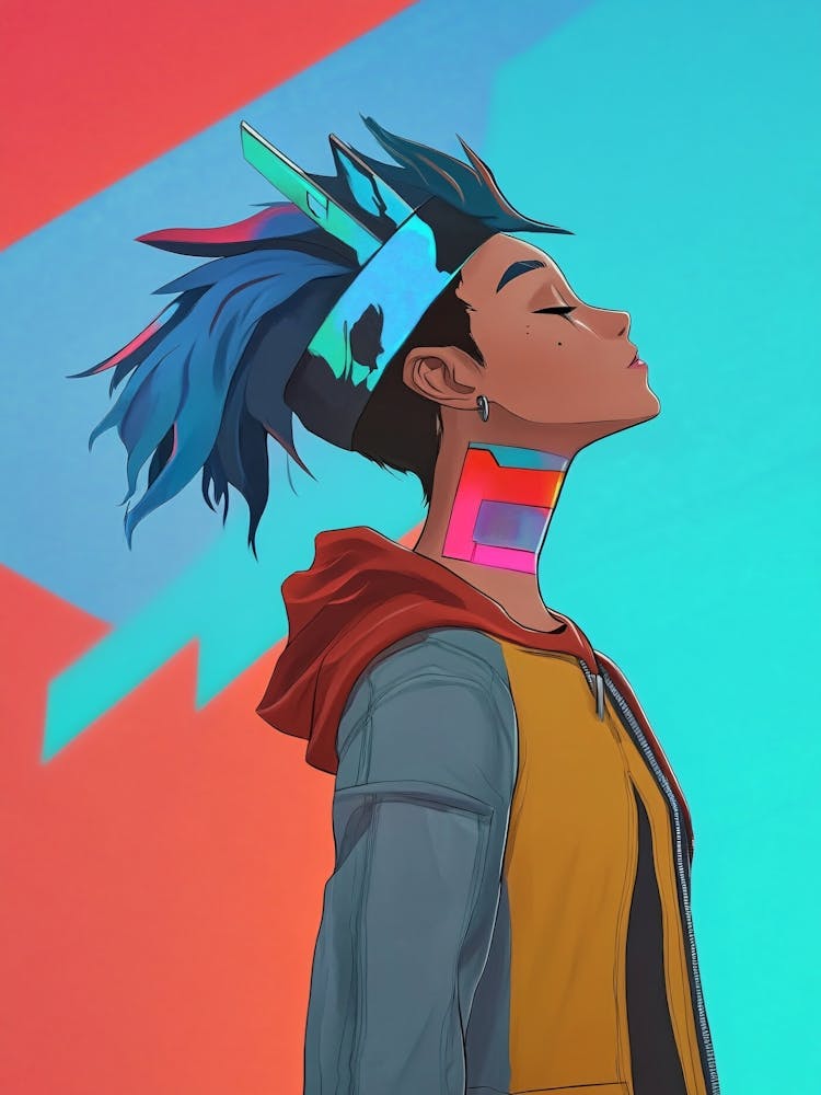Girl With Colorful Hair