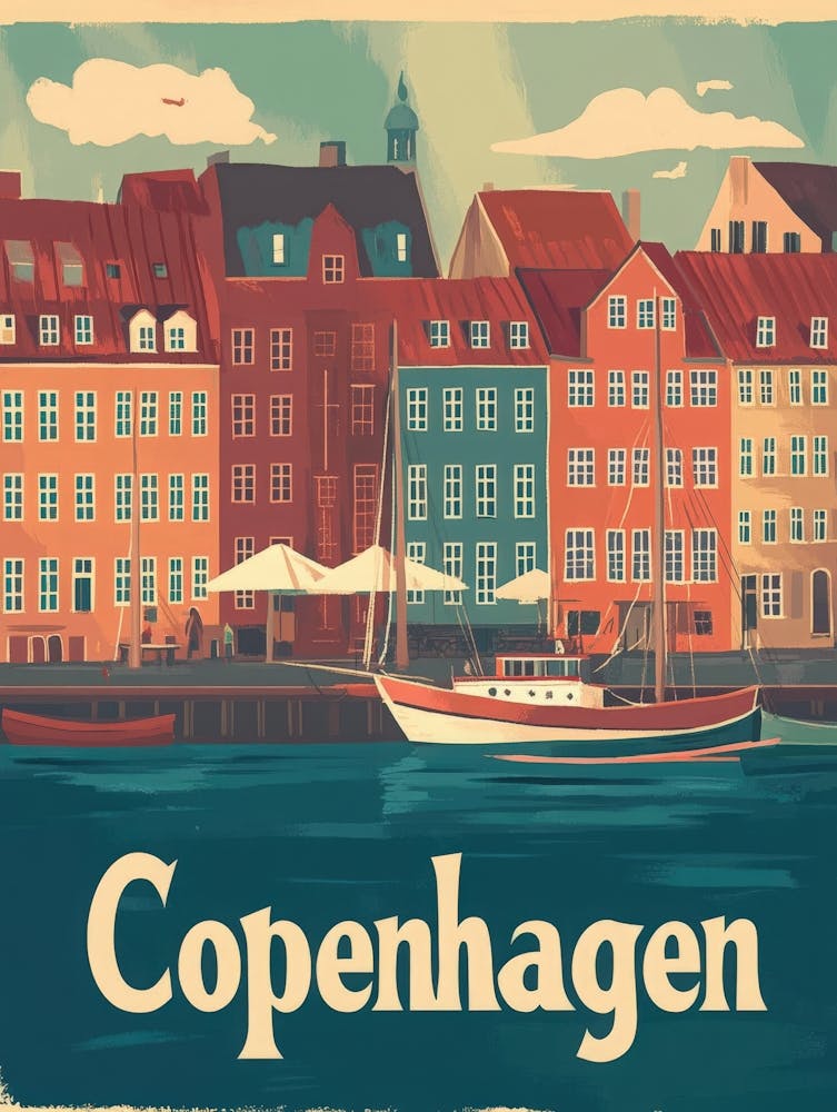 Aihrgdesign A Vintage Travel Poster Of Copenhagen Featuring T 61b6958f F74b 43c0 97fc 3c0422478fe8 2