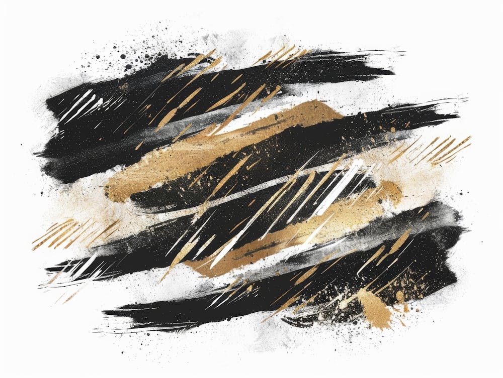 Abstract Black And Gold Painting 66