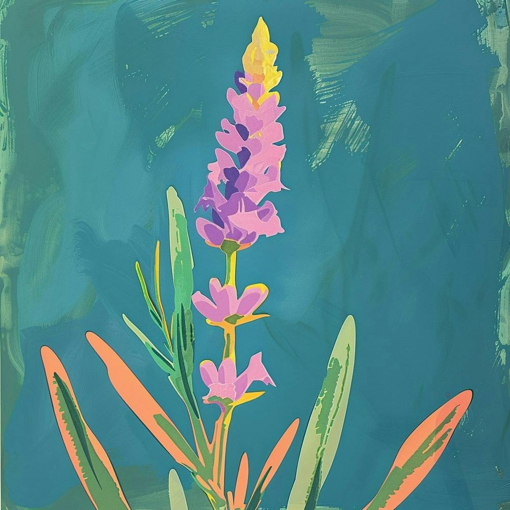 Illustration de Fleur Carrée Lavande 2