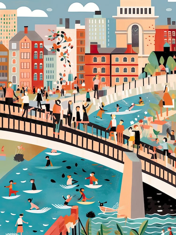 Millennium Bridge, London, England, Farbenfroh 1