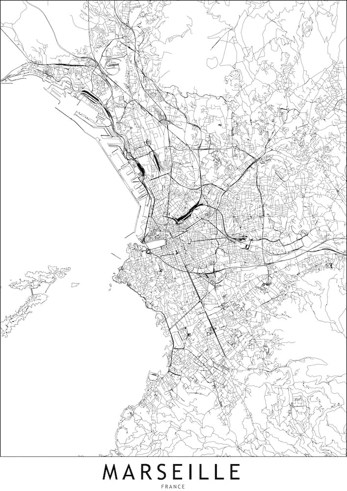 Marseille White Map