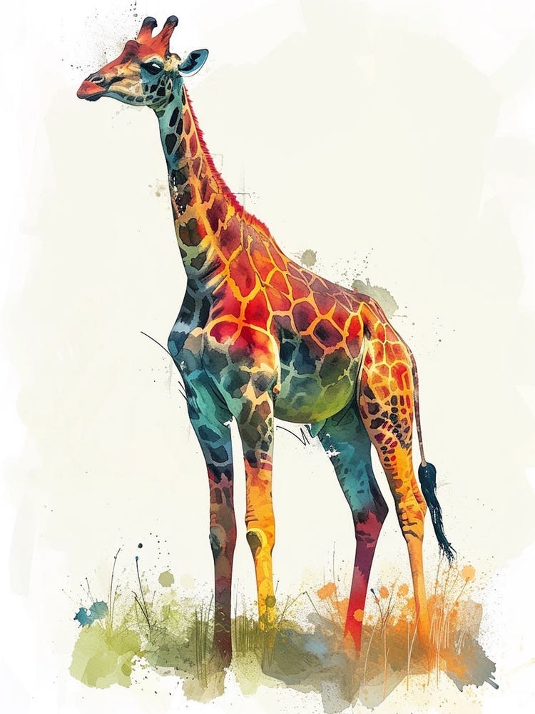 Giraffe Modern Watercolour