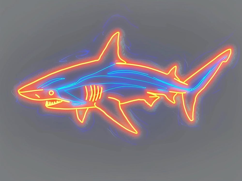 Orange Smooth Hammerhead Neon Shark 4
