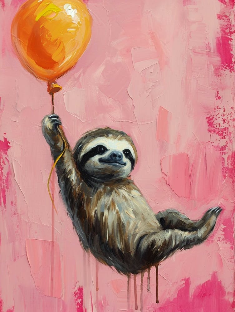 Cute Sloth 2 With Balloon