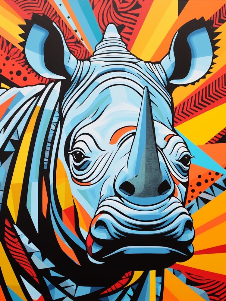 Rhino Paint Splash Pop Art Inspired 2