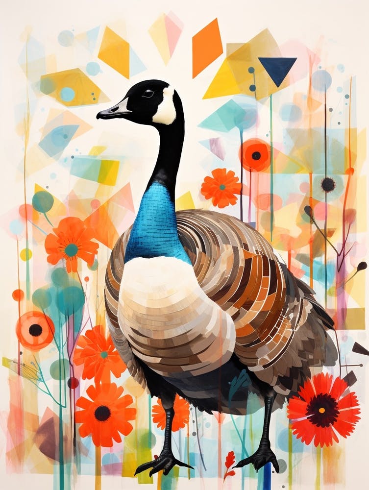 Bird Painting Collage Canada Goose 4