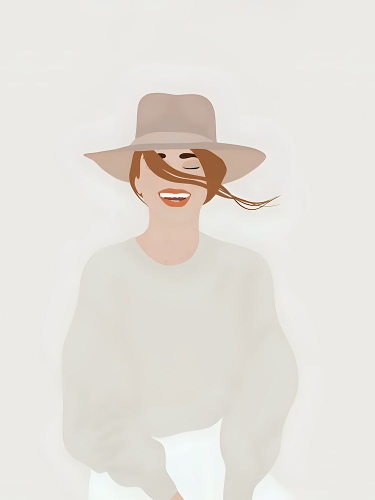 Portrait Of A Woman Wearing A Hat