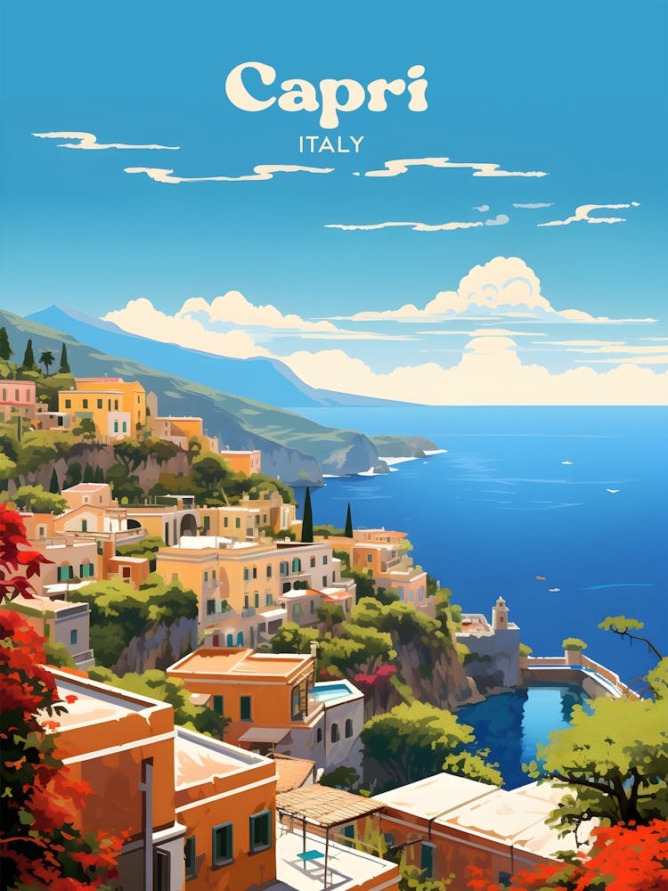 Capri Italien 1 Reiseplakat 3 4 Größe ändern