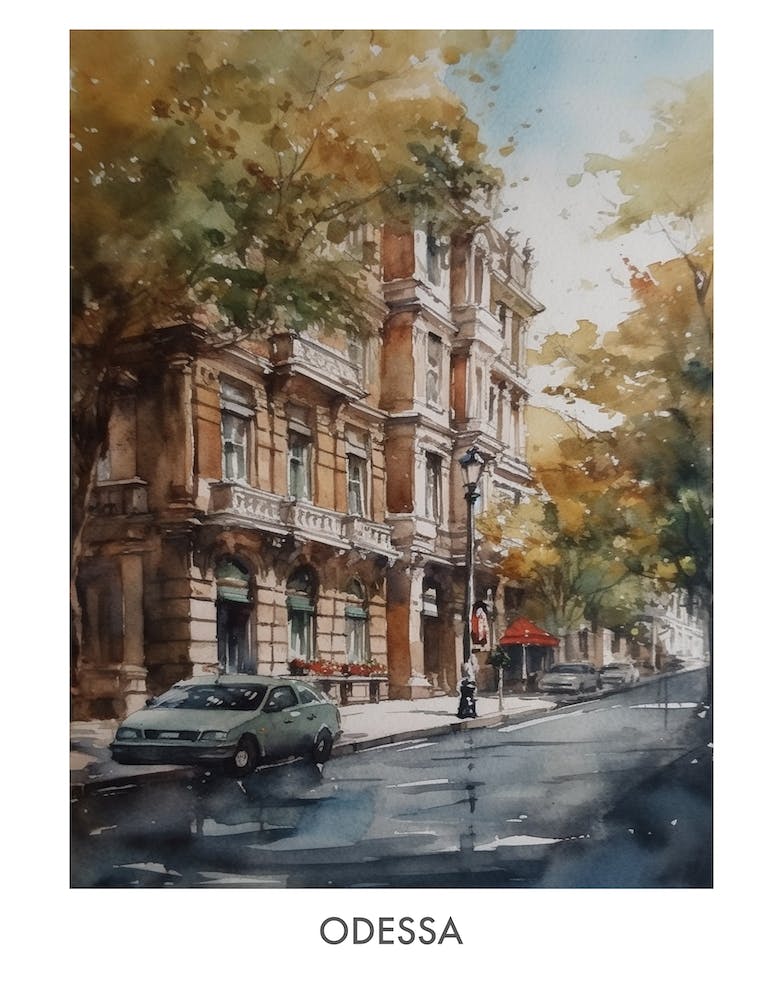 Odessa Watercolor 1travel Poster