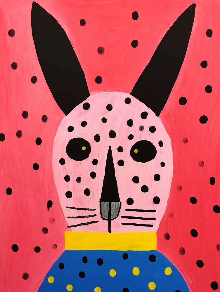 Pink Polka Dot Rabbit 1
