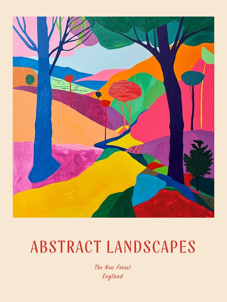 Colourful Abstract The New Forest England 2 Poster