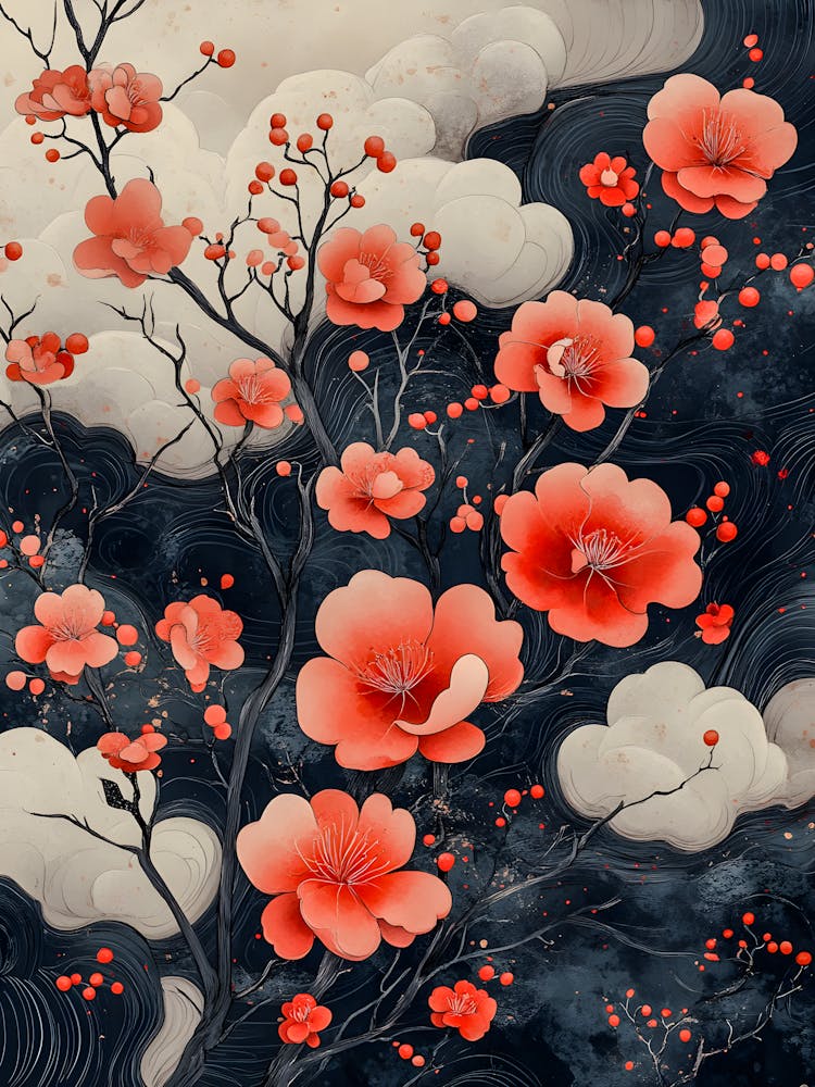 Cherry Blossoms in Full Bloom – Abstract Floral Art