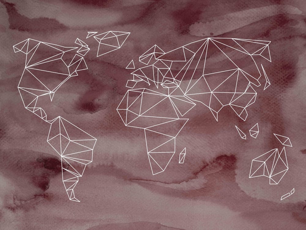 Geometrical World Rose Aquarelle