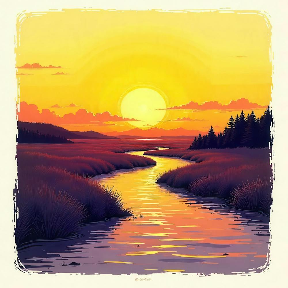 Sunset In The Marsh